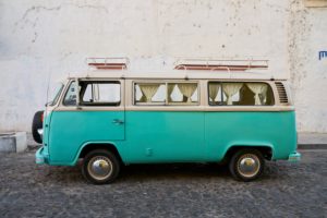 VW camper parked on street VW camper parked on street
