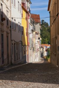 Rua da Alegria, Happiness Road, narrow cobbled lane, Coimbra, Portugal Rua da Alegria, Happiness Road, narrow cobbled lane, Coimbra, Portugal
