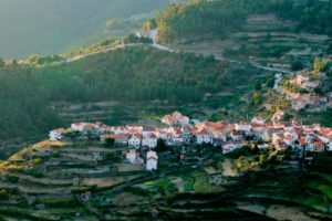 charming village, terraces, evening sun, Serra da Estrela, Portugal charming village, terraces, evening sun, Serra da Estrela, Portugal