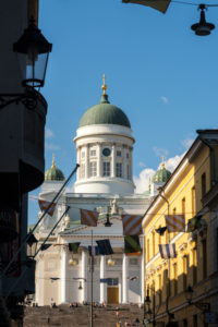 Helsinki, Altstadt, Blick vom Marktviertel zum Dom Helsinki, Altstadt, Blick vom Marktviertel zum Dom