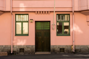 Helsinki, Art Nouveau architecture in the Eira district, Juvilakatu, front door