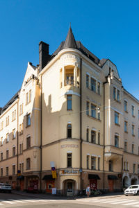 Helsinki, Jugendstilarchitektur im Stadtteil Eira, Pietarinkatu/Neitsytpolku, Haus Suvantola Helsinki, Jugendstilarchitektur im Stadtteil Eira, Pietarinkatu/Neitsytpolku, Haus Suvantola