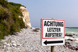 island of Rügen, Cape Arkona, cliff, beach, sign "Last Ascent"