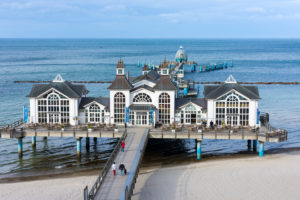 island of Rügen, baltic resort Sellin, pier, restaurant and diving gondola island of Rügen, baltic resort Sellin, pier, restaurant and diving gondola