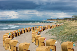 Baltic Sea, Fischland, Darss, seaside resort Wustrow, beach with beach chairs Baltic Sea, Fischland, Darss, seaside resort Wustrow, beach with beach chairs