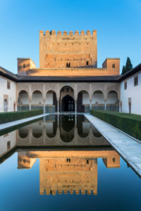 Granada (Spain), Alhambra, Palacios Nazaries, Patio de Arrayanes, Myrtenhof, reflection Granada (Spain), Alhambra, Palacios Nazaries, Patio de Arrayanes, Myrtenhof, reflection
