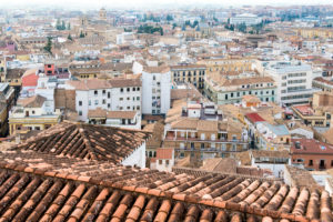 Spain, Granada, center, Realejo, view from above, tiled roofs Spain, Granada, center, Realejo, view from above, tiled roofs