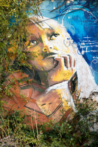 Spanien, Granada, Realejo, Streetart des Künstlers Raul Ruiz, Kinderportrait Spanien, Granada, Realejo, Streetart des Künstlers Raul Ruiz, Kinderportrait
