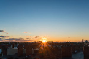 Berlin, summer, distant view to the northwest, sunset Berlin, summer, distant view to the northwest, sunset