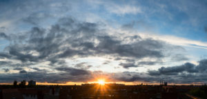 Panorama, Berlin, summer, distant view towards the northwest, sunset Panorama, Berlin, summer, distant view towards the northwest, sunset