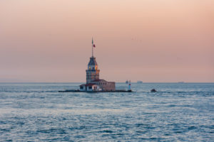Türkei, Istanbul, Bosporus, Mädcheninsel, Leanderturm, Abendlicht Türkei, Istanbul, Bosporus, Mädcheninsel, Leanderturm, Abendlicht