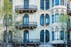Barcelona, Rambla de Catalunya, Fassade, katalanischer Jugendstil Barcelona, Rambla de Catalunya, Fassade, katalanischer Jugendstil