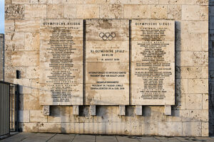Olympic Stadium Berlin, commemorative plaque for the 1936 Olympic champions