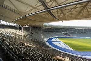 Olympiastadion Berlin, view towards the VIP area, press stand