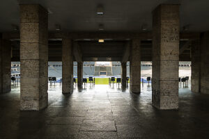 Olympiastadion Berlin, view from the main entrance, visual axis