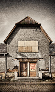 Gable wall, entrance, wall, degenerate, ailing, slated, digitally processed, ghost train, RailArt Gable wall, entrance, wall, degenerate, ailing, slated, digitally processed, ghost train, RailArt