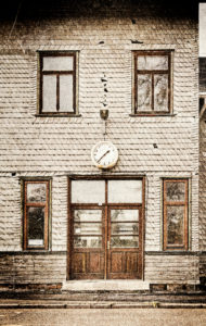 Wall, slated, entrance, window, broken clock, building, digitally processed, RailArt Wall, slated, entrance, window, broken clock, building, digitally processed, RailArt
