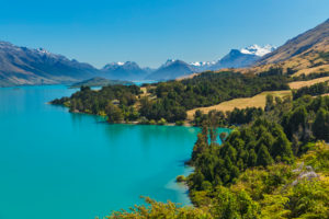 View across Lake Wakatipu to Mount Earbslaw; Queenstown, Otago, South Island, New Zealand, Oceania View across Lake Wakatipu to Mount Earbslaw; Queenstown, Otago, South Island, New Zealand, Oceania