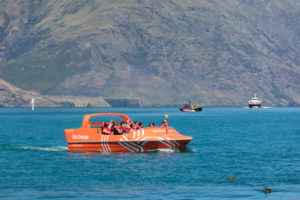 Speeedboat on Lake Wakatipu, Queenstown, Otago, South Island, New Zealand, Oceania Speeedboat on Lake Wakatipu, Queenstown, Otago, South Island, New Zealand, Oceania