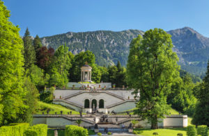 Staircases with Temple of Venus, Linderhof Palace, Upper Bavaria, Bavaria, Germany Staircases with Temple of Venus, Linderhof Palace, Upper Bavaria, Bavaria, Germany
