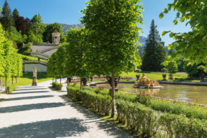 Water parterre and Venus Temple of Linderhof Palace, Upper Bavaria, Bavaria, Germany Water parterre and Venus Temple of Linderhof Palace, Upper Bavaria, Bavaria, Germany