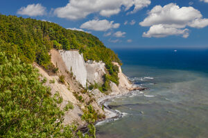 Chalk cliffs in Jasmund National Park, Sassnitz, Rügen, Mecklenburg-Western Pomerania, Germany