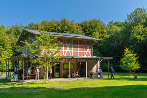 UNESCO World Heritage Forum, hiking base and information point, Jasmund National Park, Sassnitz, Rügen, Mecklenburg-Western Pomerania, Germany