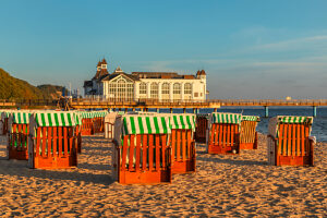 Pier on the beach of Sellin, Island of Rügen, Mecklenburg-Western Pomerania, Germany