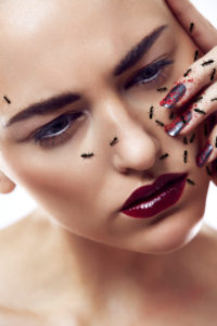 beauty composing picture with ants, head inclined, hand little bit in the look beauty composing picture with ants, head inclined, hand little bit in the look