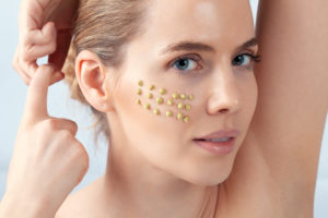 Woman, face, makeup, beauty, pure skin, product shot Woman, face, makeup, beauty, pure skin, product shot