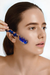 Woman, cosmetics, ampoule, care product, clean fresh beauty Woman, cosmetics, ampoule, care product, clean fresh beauty