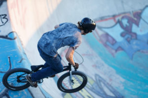 Europe, Germany, Hesse, Frankfurt, 'Bewegungspark Honsell-Dreieck' (park), driveway in the BMX pool Europe, Germany, Hesse, Frankfurt, 'Bewegungspark Honsell-Dreieck' (park), driveway in the BMX pool
