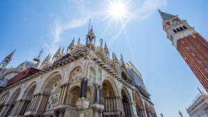 Campanile and St. Mark's Basilica on the St. Mark's Square, Venice, Veneto, Italy Campanile and St. Mark's Basilica on the St. Mark's Square, Venice, Veneto, Italy