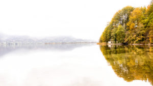 View on Kochelsee in autumn, Kochel am See, district Bad Tölz, Upper Bavaria, Bavaria, Germany View on Kochelsee in autumn, Kochel am See, district Bad Tölz, Upper Bavaria, Bavaria, Germany