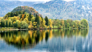 View on Kochelsee in autumn, Kochel am See, district Bad Tölz, Upper Bavaria, Bavaria, Germany View on Kochelsee in autumn, Kochel am See, district Bad Tölz, Upper Bavaria, Bavaria, Germany