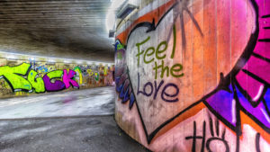 Graffitti on wall, Olympiaworld, Innsbruck, Tyrol, Austria Graffitti on wall, Olympiaworld, Innsbruck, Tyrol, Austria