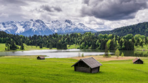 Geroldsee in front of Karwendel mountains, near Krün, Werdenfelser Land, Upper Bavaria, Bavaria, Germany Geroldsee in front of Karwendel mountains, near Krün, Werdenfelser Land, Upper Bavaria, Bavaria, Germany