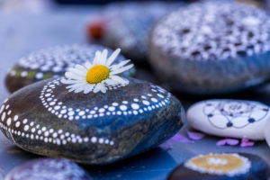 painted stones, blossom, Stone Art painted stones, blossom, Stone Art