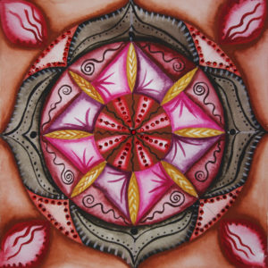 Mandala, Aquarell, Wurzelchakra Mandala, Aquarell, Wurzelchakra