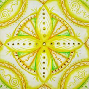 Mandala, Aquarell, Solarplexus Chakra Mandala, Aquarell, Solarplexus Chakra