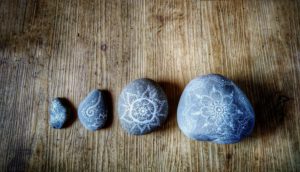 Stein, bemalt, Mandala Stein, bemalt, Mandala