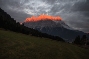 Austria, Tyrol, Zugspitze in the last evening light Austria, Tyrol, Zugspitze in the last evening light