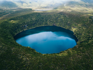 Azores, Flores, volcano crater Azores, Flores, volcano crater