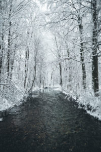 Germany, Saxony, Chemnitz, river landscape in winter Germany, Saxony, Chemnitz, river landscape in winter