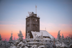 Germany, Saxony, Ore Mountains, Fichtelberg in winter at sunrise Germany, Saxony, Ore Mountains, Fichtelberg in winter at sunrise