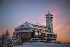 Germany, Saxony, Ore Mountains, Fichtelberg in winter at sunrise Germany, Saxony, Ore Mountains, Fichtelberg in winter at sunrise
