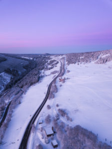 Germany, Saxony, Ore Mountains, Fichtelberg in winter at sunrise Germany, Saxony, Ore Mountains, Fichtelberg in winter at sunrise