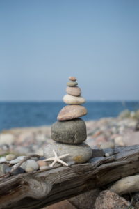 Stone tower, sea, beach, starfish, Stone tower, sea, beach, starfish,