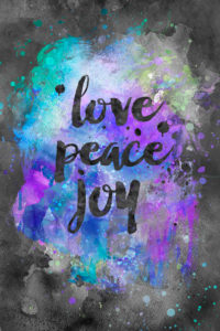 Illustration 'love peace joy' Illustration 'love peace joy'
