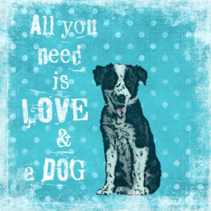 Illustration 'All you need is Love and a dog' Illustration 'All you need is Love and a dog'